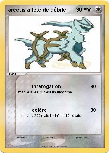 Pokemon arceus a tête de débile