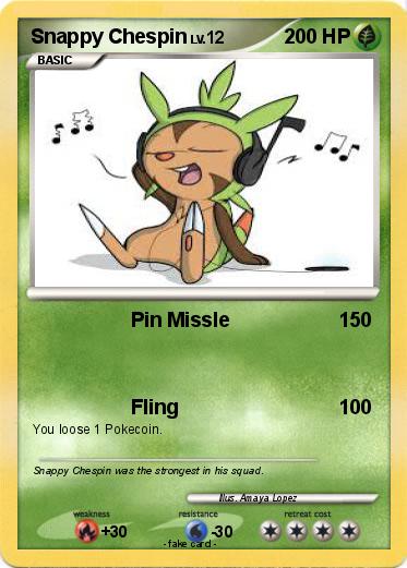 Pokemon Snappy Chespin