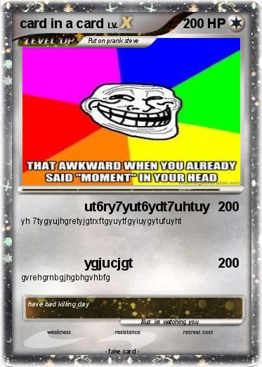 Pokemon card in a card