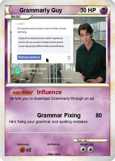 Pokemon Grammarly Guy