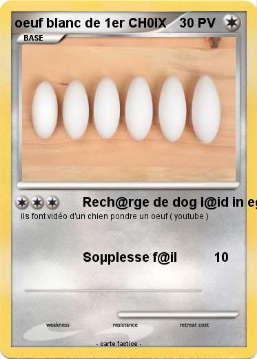 Pokemon oeuf blanc de 1er CH0IX