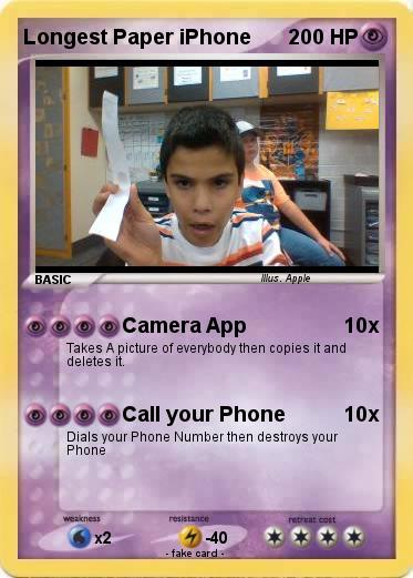 Pokemon Longest Paper iPhone