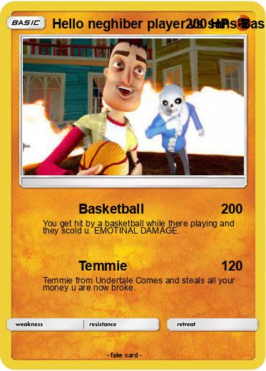Pokemon Hello neghiber player vs sans Basketball challenge