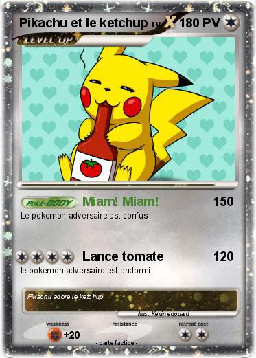 Pokemon Pikachu et le ketchup