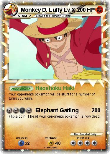 Pokemon Monkey D. Luffy Lv X
