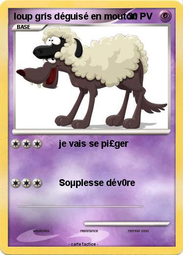 Pokemon loup gris déguisé en mouton