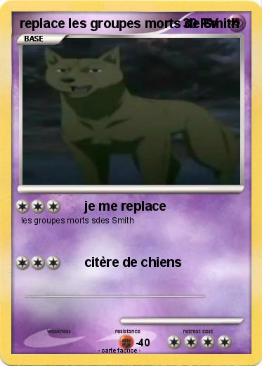 Pokemon replace les groupes morts de Smith