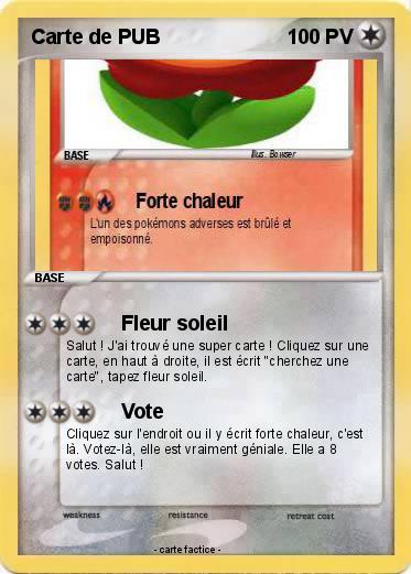 Pokemon Carte de PUB