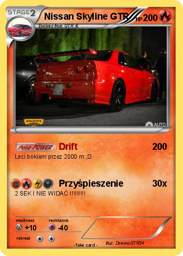 Pokemon Nissan Skyline GTR