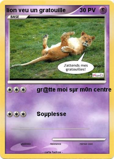 Pokemon lion veu un gratouille