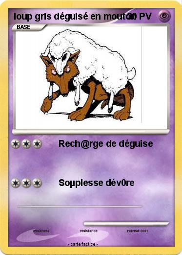 Pokemon loup gris déguisé en mouton