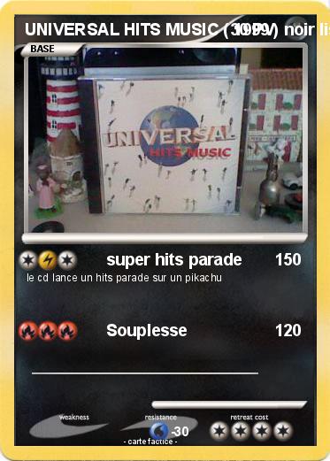 Pokemon UNIVERSAL HITS MUSIC ( 1999 ) noir lisse