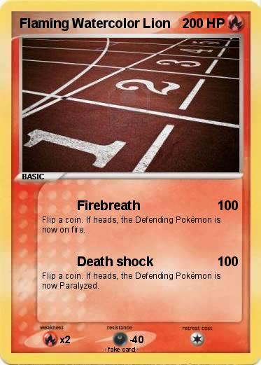 Pokemon Flaming Watercolor Lion