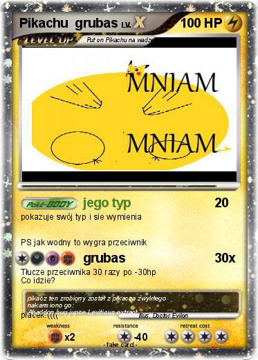 Pokemon Pikachu  grubas