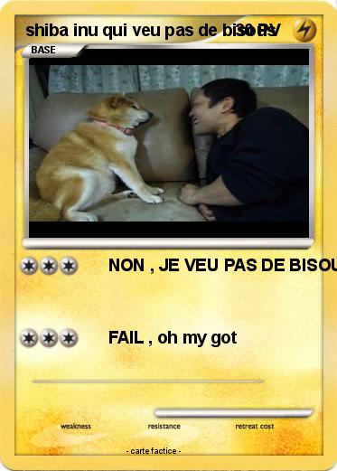 Pokemon shiba inu qui veu pas de bisous
