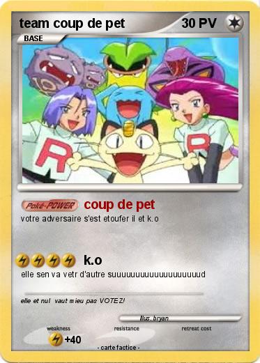 Pokemon team coup de pet