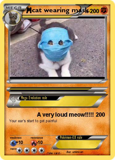 Pokemon cat wearing mask