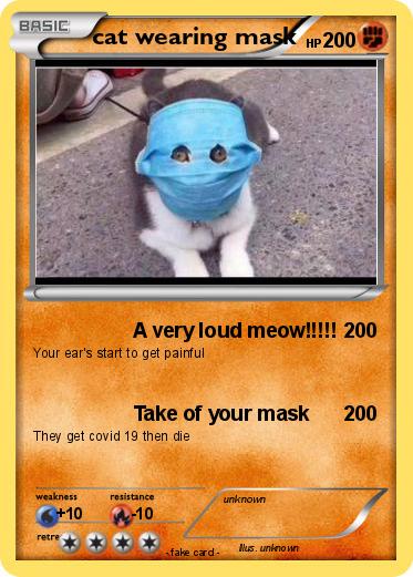 Pokemon cat wearing mask