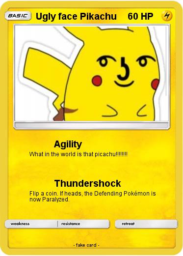 Pokemon Ugly face Pikachu