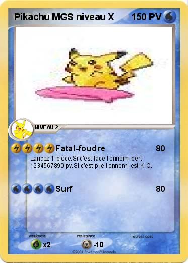Pokemon Pikachu MGS niveau X