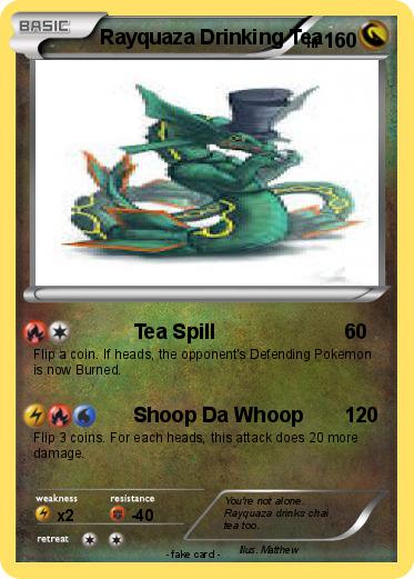 Pokemon Rayquaza Drinking Tea