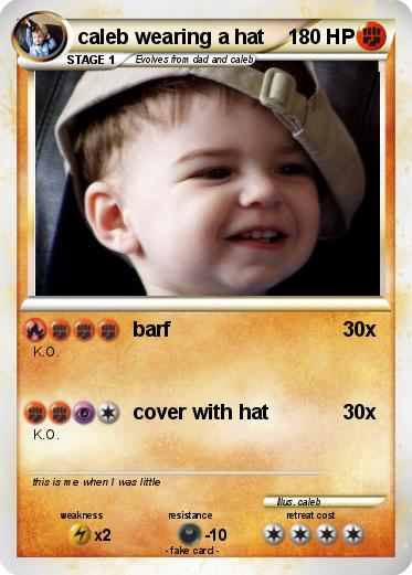 Pokemon caleb wearing a hat