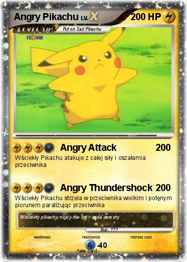 Pokemon Angry Pikachu