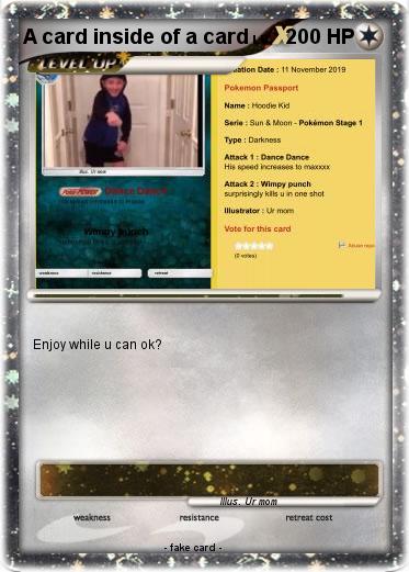 Pokemon A card inside of a card