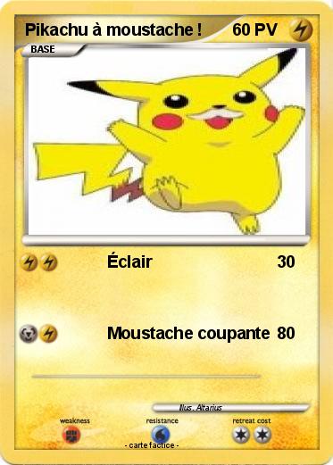 Pokemon Pikachu à moustache !