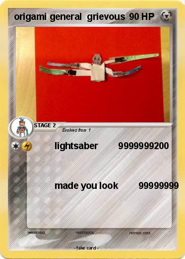 Pokemon origami general  grievous