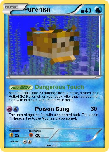 Pok mon Pufferfish 13 13 Dangerous Touch My Pokemon Card