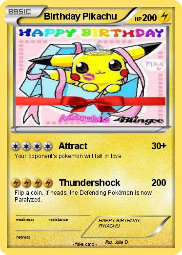 Pokemon Birthday Pikachu