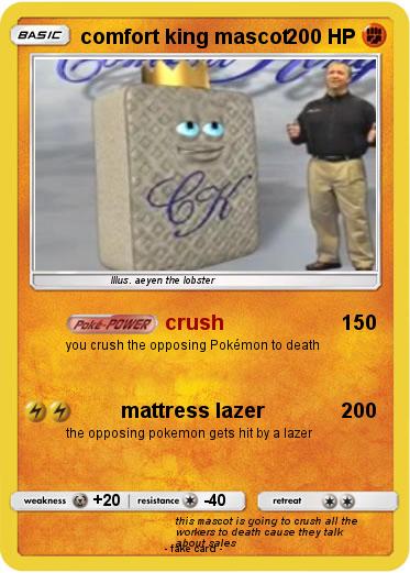 Pokemon comfort king mascot