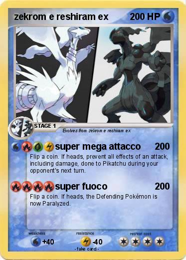 Pokemon zekrom e reshiram ex