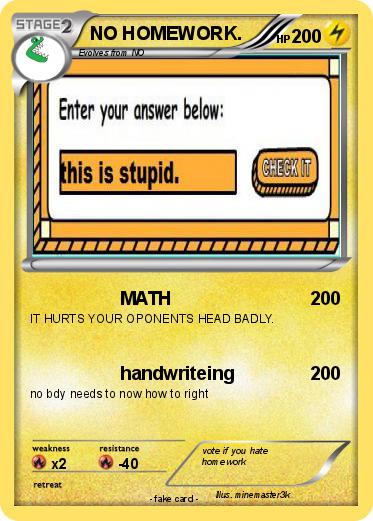 Pokemon NO HOMEWORK.