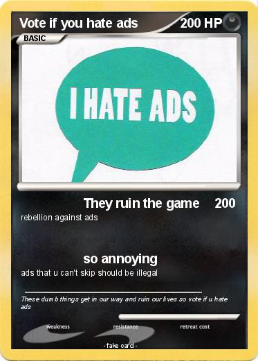 Pokemon Vote if you hate ads
