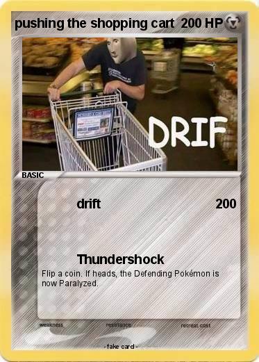 Pokemon pushing the shopping cart