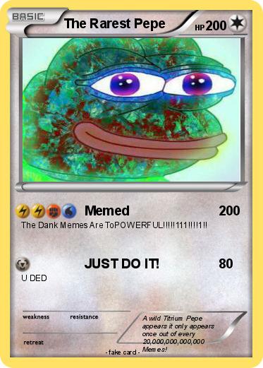Pokémon The Rarest Pepe 1 1 - Memed - My Pokemon Card