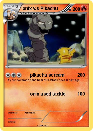 Pokemon onix v.s Pikachu