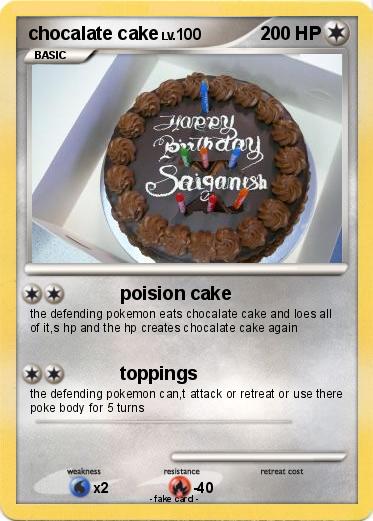Pokemon chocalate cake