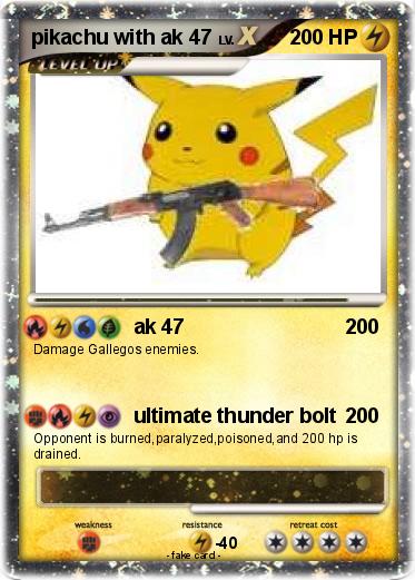 Pokemon pikachu with ak 47