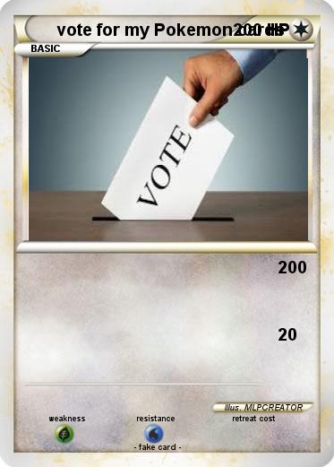 Pokemon vote for my Pokemon cards