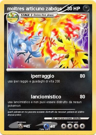 Pokemon moltres articuno zabdos