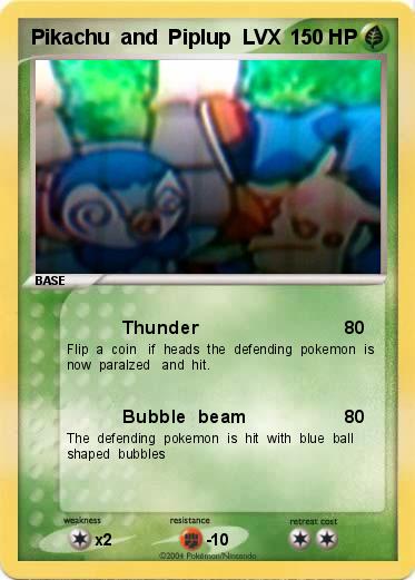 Pokemon Pikachu  and  Piplup  LVX