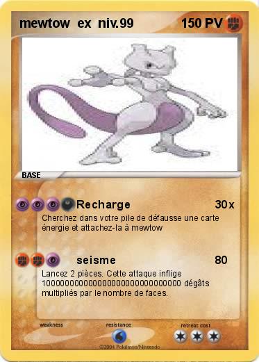 Pokemon mewtow  ex  niv.99