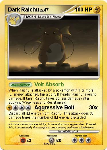 Pokemon Dark Raichu
