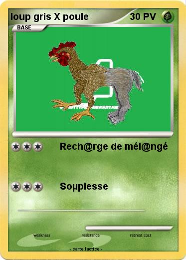 Pokemon loup gris X poule