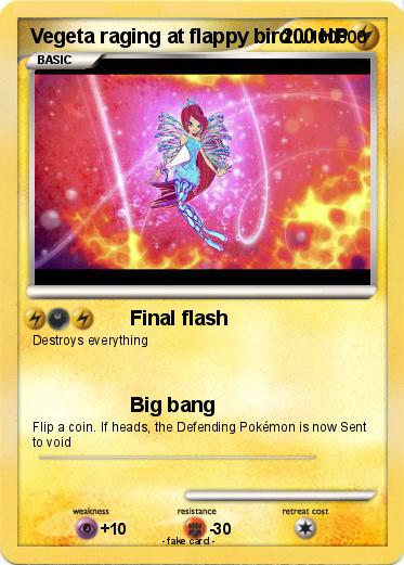 Pokemon Vegeta raging at flappy bird