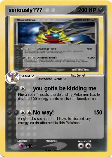 Pokemon seriously???