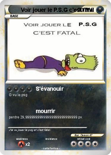 Pokemon Voir jouer le P.S.G c'est fatal